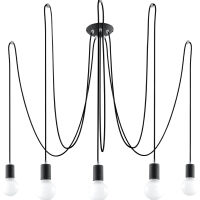 Industrialna Nowoczesna Lampa wisząca  EDISON 5 Czarny SL.0371 Zwis pająk 