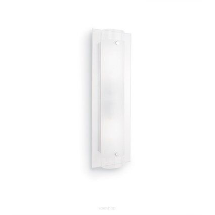 Kinkiet Tudor AP2 Ideal Lux 051857 Klosz z przezroczystej szklanej ramy oraz szklanej tuby piaskowanej wewnątrz