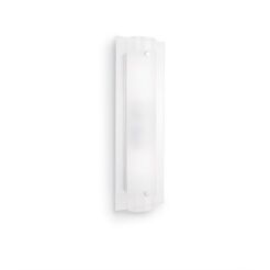 Kinkiet Tudor AP2 Ideal Lux 051857 Klosz z przezroczystej szklanej ramy oraz szklanej tuby piaskowanej wewnątrz