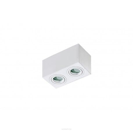 Lampa sufitowa techniczna Plafon Brant 2 SQUARE AZ2823 IP44 AZzardo  podwójna oprawa w kolorze białym prostopadłoscian