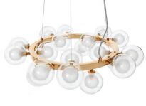 Lampa wisząca Berella Light Mistero 20G BL3434 Złoty pierścień + podwójne klosze - 2