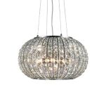 Lampa wisząca Calypso SP5 Ideal Lux  044200  Elementy dekoracyjne są w ciętego kryształu rama w kolorze chromu kulisty klosz - 2