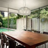 Lampa wisząca Calypso SP5 Ideal Lux  044200  Elementy dekoracyjne są w ciętego kryształu rama w kolorze chromu kulisty klosz