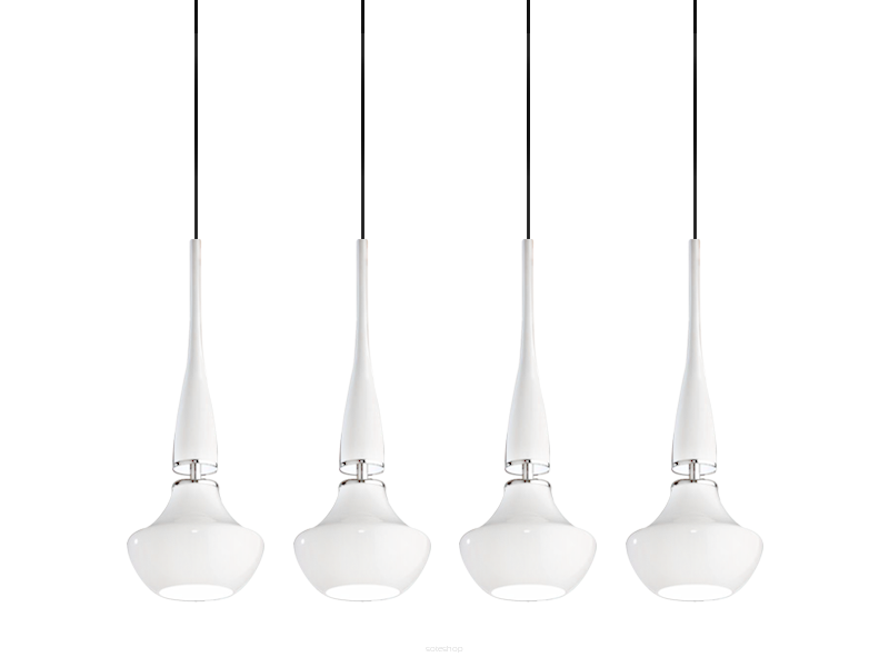 Lampa wisząca Tasos 4 AZzardo MD2095B-4W AZ0884  nietypowy elegancki klosze są wykonane z metalu chromowanego i szkła w kolorze białym
