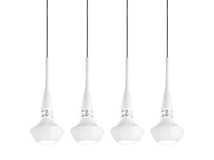 Lampa wisząca Tasos 4 AZzardo MD2095B-4W AZ0884  nietypowy elegancki klosze są wykonane z metalu chromowanego i szkła w kolorze białym