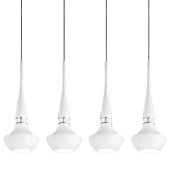 Lampa wisząca Tasos 4 AZzardo MD2095B-4W AZ0884  nietypowy elegancki klosze są wykonane z metalu chromowanego i szkła w kolorze białym