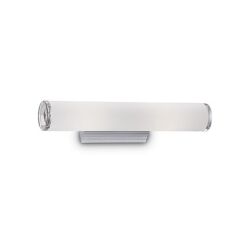 Kinkiet Camerino AP2 Ideal Lux  027081 Podstawa  z aluminium klosz w kształcie podłużnej tuby z matowego szkła  po bokach przezroczysty akryl
