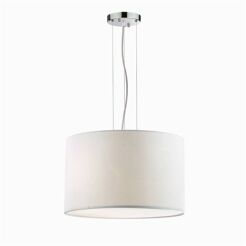 Lampa wisząca Wheel SP3 Ideal Lux  009681  posiada okrągłą metalowa emaliowaną oprawa klosz z folii PCV pokrytej tkaniną