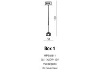 Lampa wisząca Box 1 AZzardo AZ0036 wykonana z metalu oraz transparentnego szkła - 4