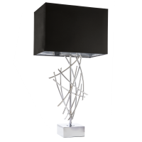  Lampa stołowa  Panama - T01953CH Cosmo Light  Klosz jest czary ze srebrnym wnętrzem podstawa przypomina żakiel