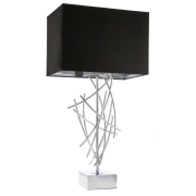  Lampa stołowa  Panama - T01953CH Cosmo Light  Klosz jest czary ze srebrnym wnętrzem podstawa przypomina żakiel