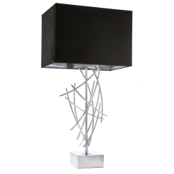  Lampa stołowa  Panama - T01953CH Cosmo Light  Klosz jest czary ze srebrnym wnętrzem podstawa przypomina żakiel