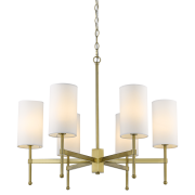 LAMPA WISZĄCA DENVER P06970WH AU ELEGANCKA ZE ZŁOTYM KORPUSEM I TRADYCYJNYMI BIAŁYMI ABAŻURAMI COSMO LIGHT 