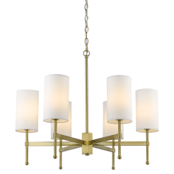 LAMPA WISZĄCA DENVER P06970WH AU ELEGANCKA ZE ZŁOTYM KORPUSEM I TRADYCYJNYMI BIAŁYMI ABAŻURAMI COSMO LIGHT 