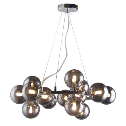 Lampa wisząca Marbelio PND-6161-15 CH+SM Italux chrom dymione szkło