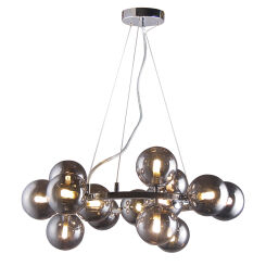 Lampa wisząca Marbelio PND-6161-15 CH+SM Italux chrom dymione szkło