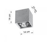 PLAFON  VALDE BETON LOFTOWE OŚWIETLENIE KOSTKA  SZARY Nowoczesna SL.0646 SOLLUX LIGHTING  - 4