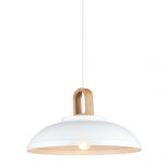 Lampa wisząca Danito MDM3153/1M W italux biała z elemetem drewna - 2