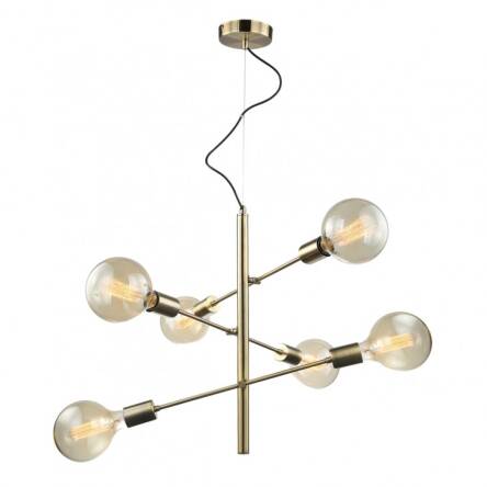 Lampa wisząca  Madalyn MDM3582/6 AB Italux wykonana z metalu o wykończeniu w kolorze antycznego brązu skandynawski styl hit roku! 51 cm szerokości