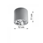 Plafon TIUBE  LAMPA TECHNICZNA NATYNKOWA SZARY TUBA  NOWOCZESNA SL.0696 SOLLUX - 4