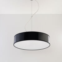 Elegancka Lampa Sufitowa Koło Wisząca ARENA 45  SL. 0118 klosz z tworzywa sztucznego w kolorze czarnym w kształcie walca