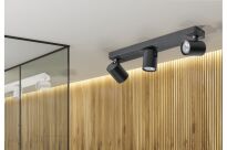 Lampa sufitowa natynkowa EXO 3 AZ3197 Azzardo czarna 3 źródła światła na podłużnej podsufitce  - 3