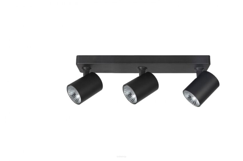 Lampa sufitowa natynkowa EXO 3 AZ3197 Azzardo czarna 3 źródła światła na podłużnej podsufitce 