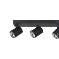 Lampa sufitowa natynkowa EXO 3 AZ3197 Azzardo czarna 3 źródła światła na podłużnej podsufitce 