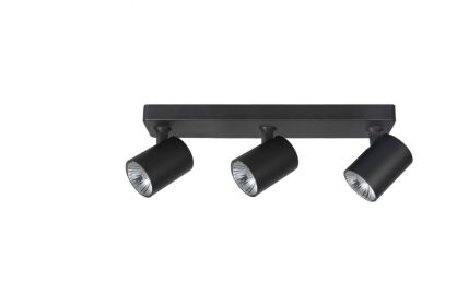 Lampa sufitowa natynkowa EXO 3 AZ3197 Azzardo czarna 3 źródła światła na podłużnej podsufitce 