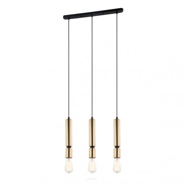 Lampa wisząca TORLA PEN-5041-3-BKBR Italux 3 MOSIĘŻNE TUBY NA LISTWIE ŻARÓWKI BEZ KLOSZA 