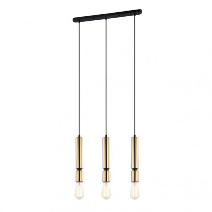 Lampa wisząca TORLA PEN-5041-3-BKBR Italux 3 MOSIĘŻNE TUBY NA LISTWIE ŻARÓWKI BEZ KLOSZA 