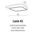 Plafon Lucie 43  AZzardo LC3512 AZ1309 prostokat o zaokrąglonych bokach wykończnie w kolorze chromu mleczne szkło IP44 - 3