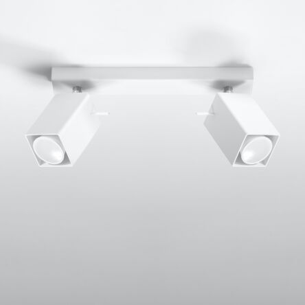 Regulowana Lampa sufitowa listwa MERIDA 2 biała SL.0096 SOLLUX LIGHTING nowoczesny klosze prostokątne