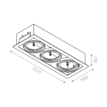 Oprawa wpuszczana SQUARES 111x3 AR111 prostokąt potrójna ramka AQform 30713 - 5