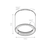 Oprawa nadtynkowa Tuba 111 ON Aqform 45611 11,5 cm wysokości - 4