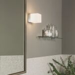 Kinkiet łazienkowy IP44 CUBE ASTRO chrom 0635 kostka mleczny klosz chrom zintegrowany ściemniacz 1140001 - 2