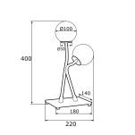 Lampa stołowa FARON 892 Argon 40 cm białe kule czarna podstawa - 2