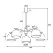 Lampa wisząca żyrandol MARBELLA 2087 Argon 5x E27 chrom biały - 2