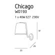 Kinkiet CHICAGO WH W0193  Maxlight abażur z tkaniny w kolorze białym   - 2