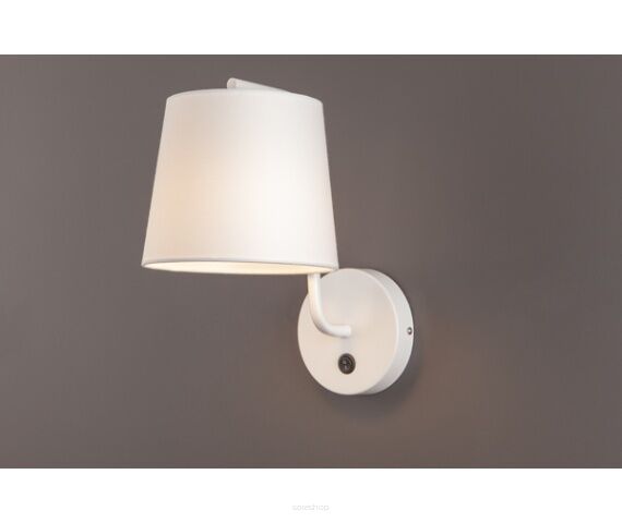 Kinkiet CHICAGO WH W0193  Maxlight abażur z tkaniny w kolorze białym  