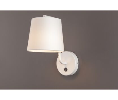 Kinkiet CHICAGO WH W0193  Maxlight abażur z tkaniny w kolorze białym  