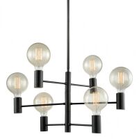 Lampa wisząca  Veva   MDM3339/6 BK Italux wykonana z metalu o czarnym wykończeniu skandynawski styl hit roku! 62 cm szerokości