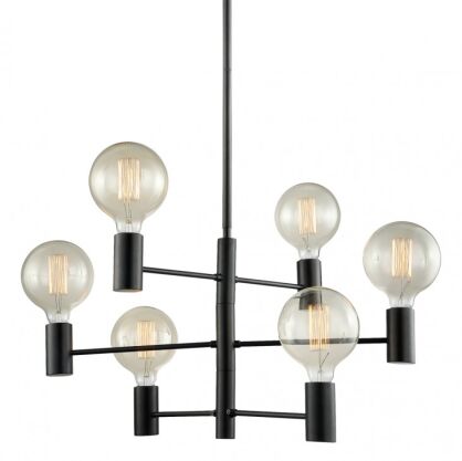 Lampa wisząca  Veva   MDM3339/6 BK Italux wykonana z metalu o czarnym wykończeniu skandynawski styl hit roku! 62 cm szerokości