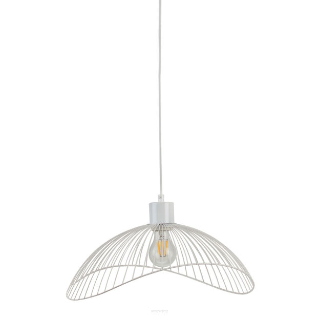 Lampa wisząca NUNEZ PND-1702-1-M-W Italux ZWIS W KSZTAŁCIE KOPUŁY W KOLORZE BIAŁEGO MATU E27 INDUSTRIAL LOFT 