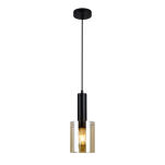 Lampa wisząca SARDO PND-5581-1-BK+AMB Italux Czarno - bursztynowa nowoczesna - 2