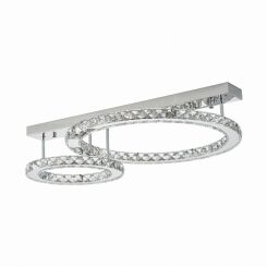Lampa sufitowa z kryształowymi okręgami GIRONA LED Zuma Line MX3713-2-3CT