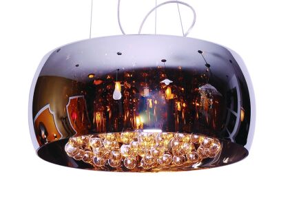Lampa wisząca Burn AZzardo LP5204-S  AZ0699 wnętrza szklanego klosza wydobywaja się kryształy, które nadają awangardowego stylu