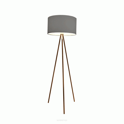 Lampa podłogowa AZ3011 szary klosz miedziane nóżki 