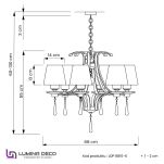 Lampa wisząca VENISIA LDP 8810-6 (FGD) Lumina Deco elegancka z kryształami - 3