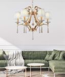 Lampa wisząca VENISIA LDP 8810-6 (FGD) Lumina Deco elegancka z kryształami - 5
